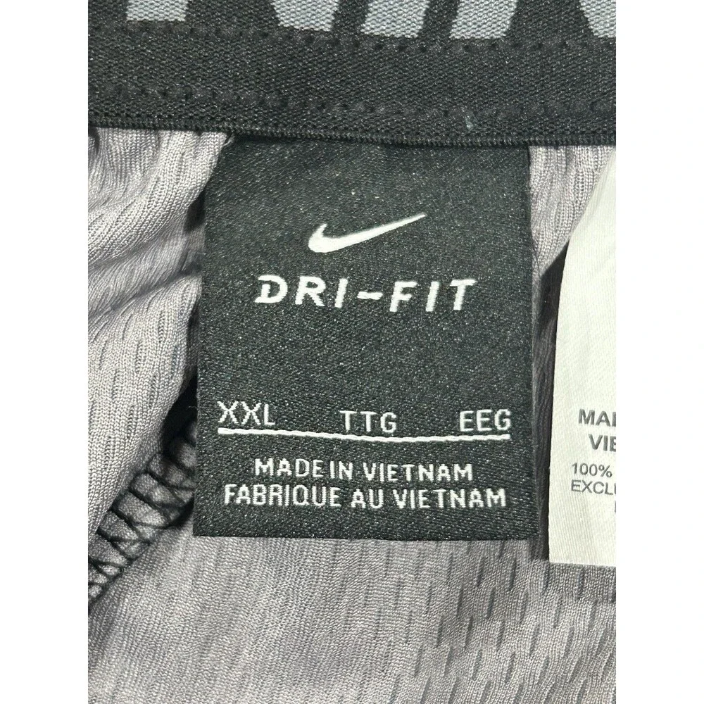 Nike Men’s Dri Fit Shorts Athletic Training Black Grey Geometric Print Size 2XL